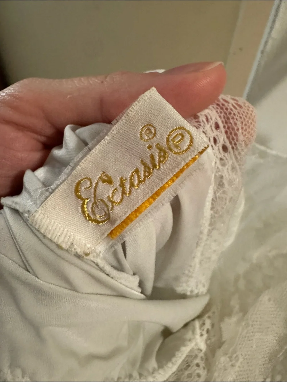 Vintage White Lace-Trim Slip Dress - Picture 10 of 10